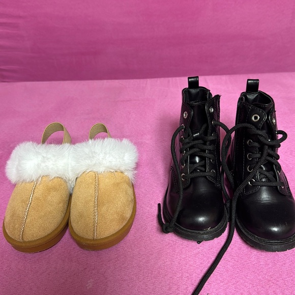 Brown slip ons and black combat boots size 7C - Picture 1 of 4